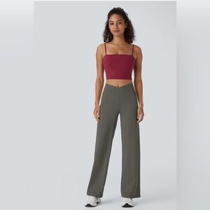 Halara Crossover High Waisted Back Pocket Wide Leg Yoga Pants NWT